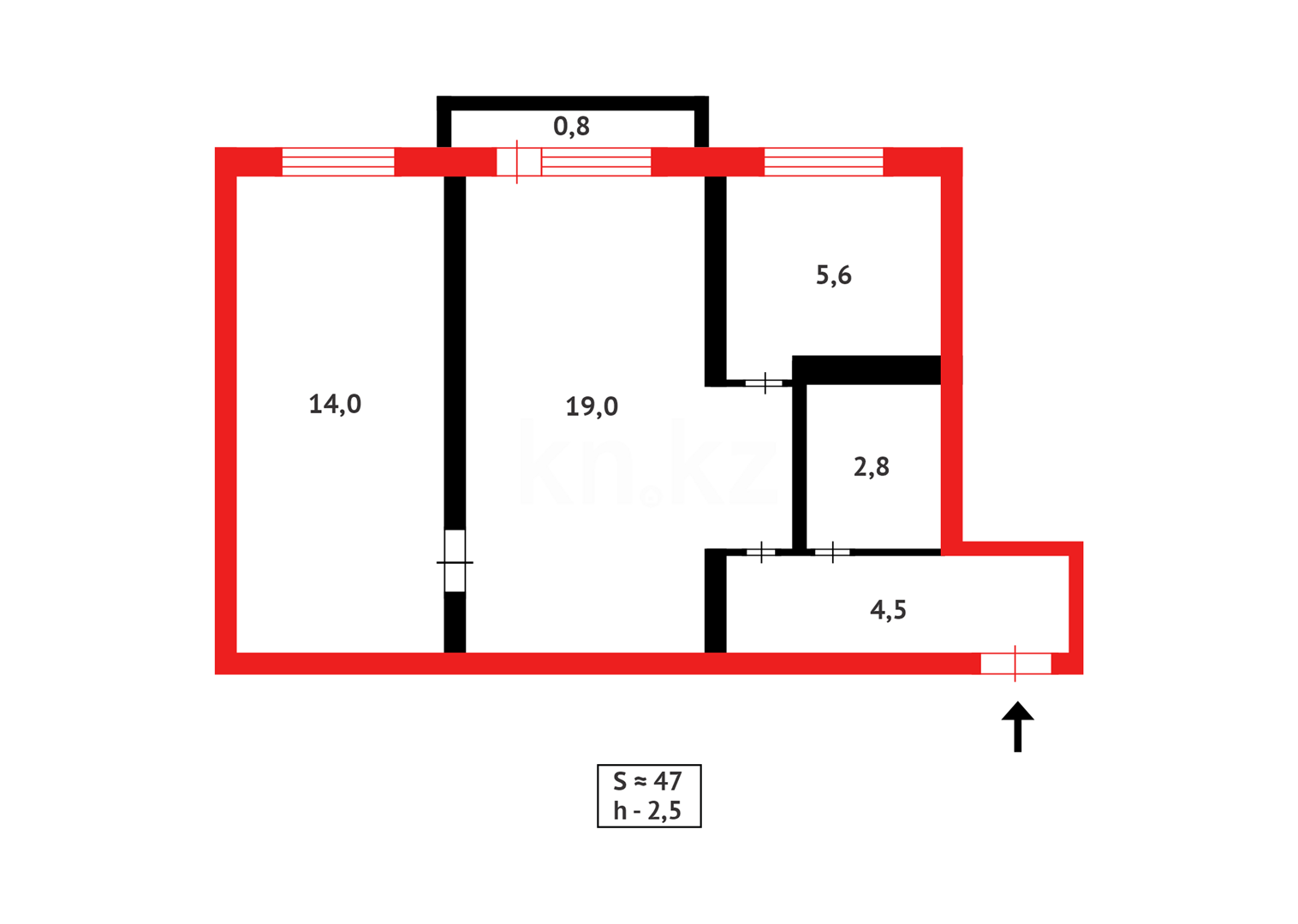 Продажа 2-комнатной квартиры, 46 м², ул. Сейфуллина в Абае - фото 9