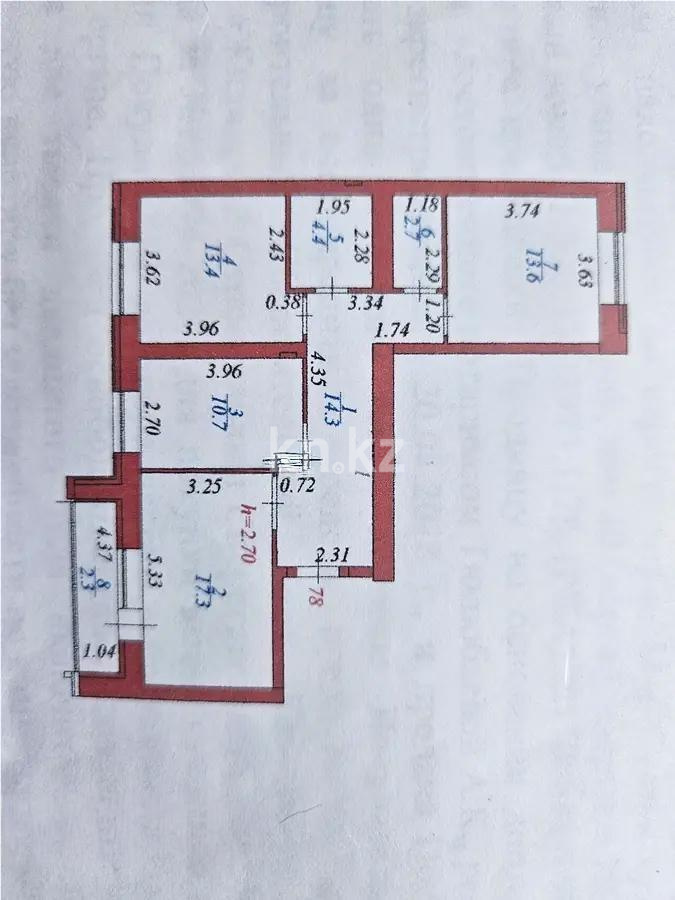 Продажа 3-комнатной квартиры, 80 м², ул. Бухар жырау, дом  40 - Продажа квартир в новостройках Астаны без посредников фото 8 из 8