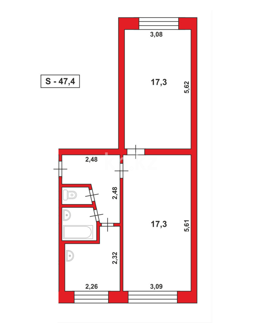 Продажа 2-комнатной квартиры, 47 м² - Продажа недвижимости в Караганде - страница 28 фото 14 из 14
