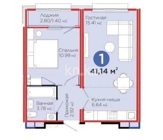 Продажа 2-комнатной квартиры, 42.15 м² - Продажа квартир в р-не Нура Астаны - страница 39 фото 1 из 1