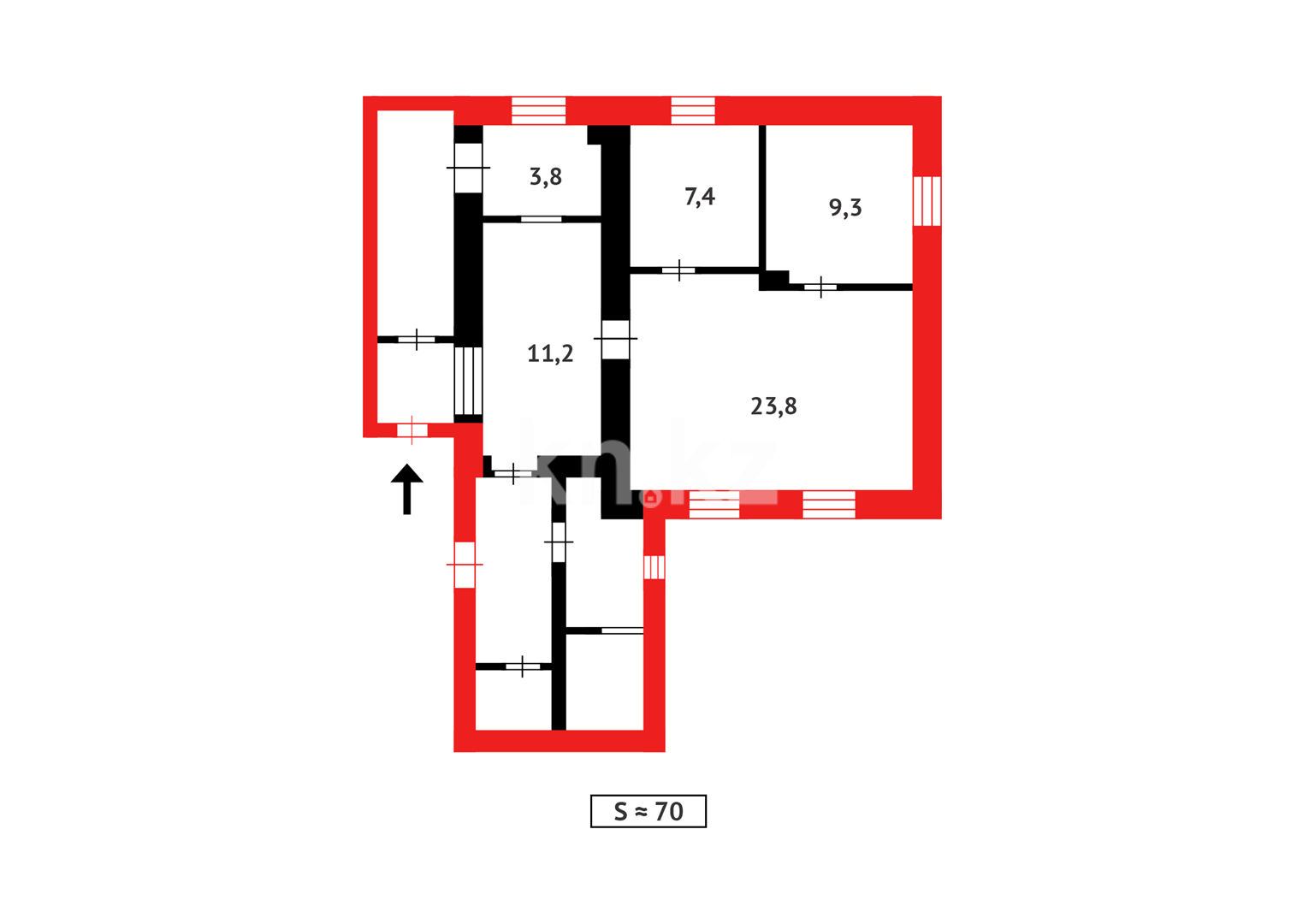 Продажа 3-комнатного дома, 70 м² - Продажа домов, коттеджей в Казахстане фото 10 из 10