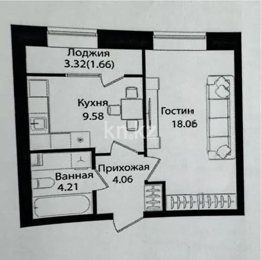 Продажа 1-комнатной квартиры, 37.52 м², ул. Айтматова, дом  79/1 в Астане