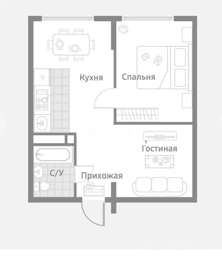 Продажа 1-комнатной квартиры, 43 м² в Алматы