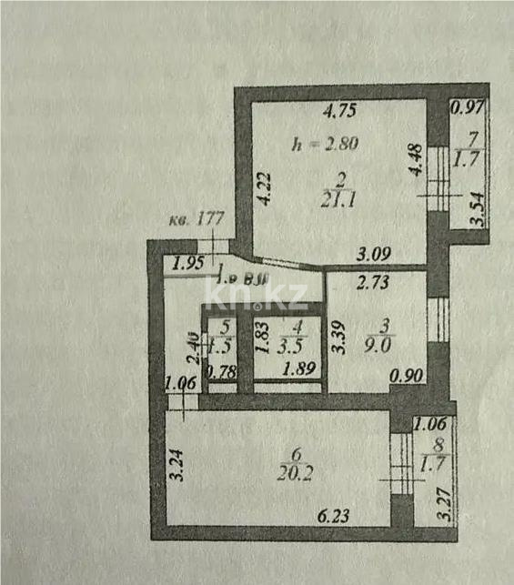 Продажа 2-комнатной квартиры, 66.9 м² - Продажа двухкомнатных квартир от собственников в Астане - страница 2 фото 6 из 6