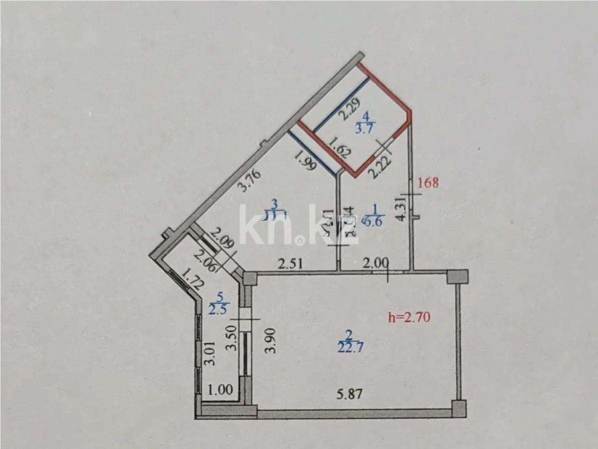 Продажа 1-комнатной квартиры, 47 м², ул. Нуршайыкова, дом  6/1 - Продажа квартир в Астане фото 1 из 1