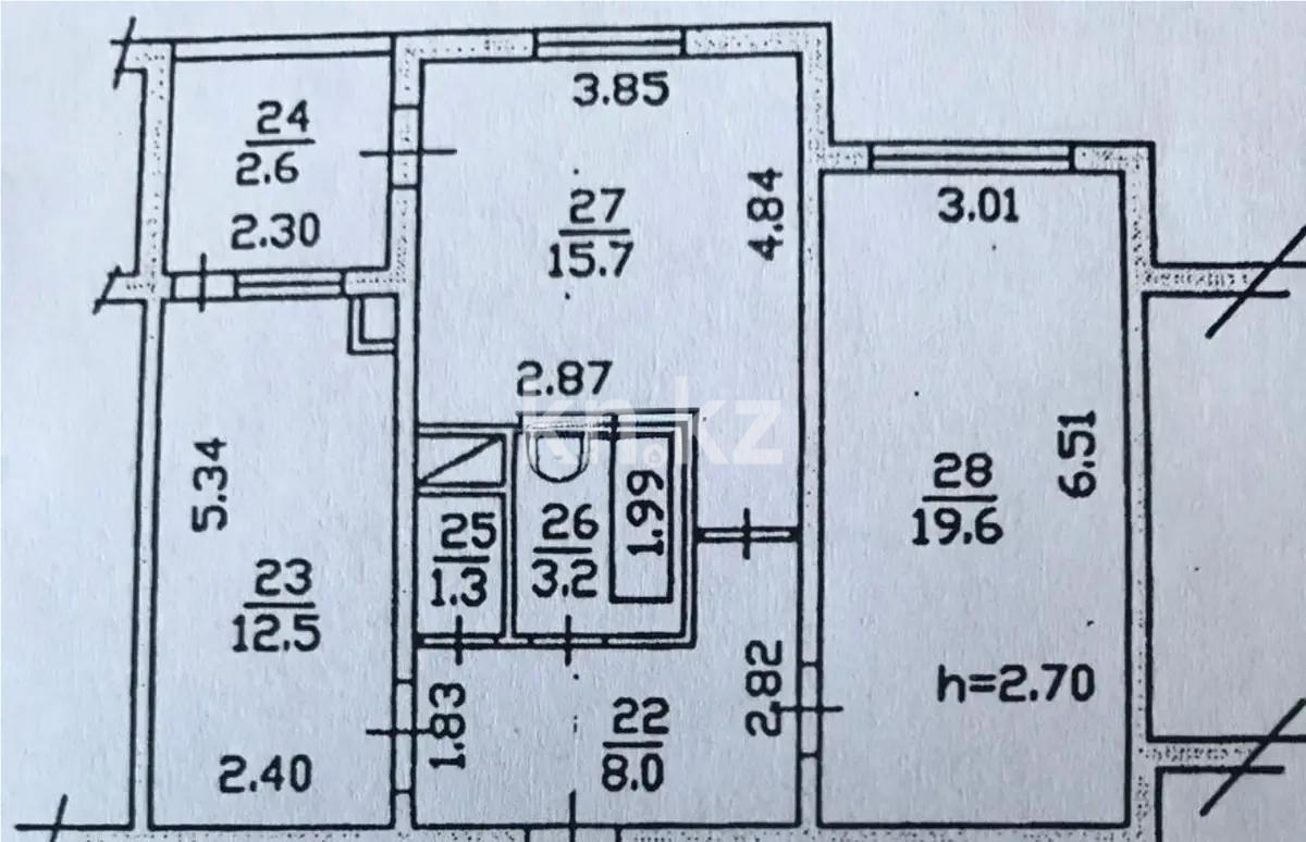 Продажа 2-комнатной квартиры, 63 м² в Алматы