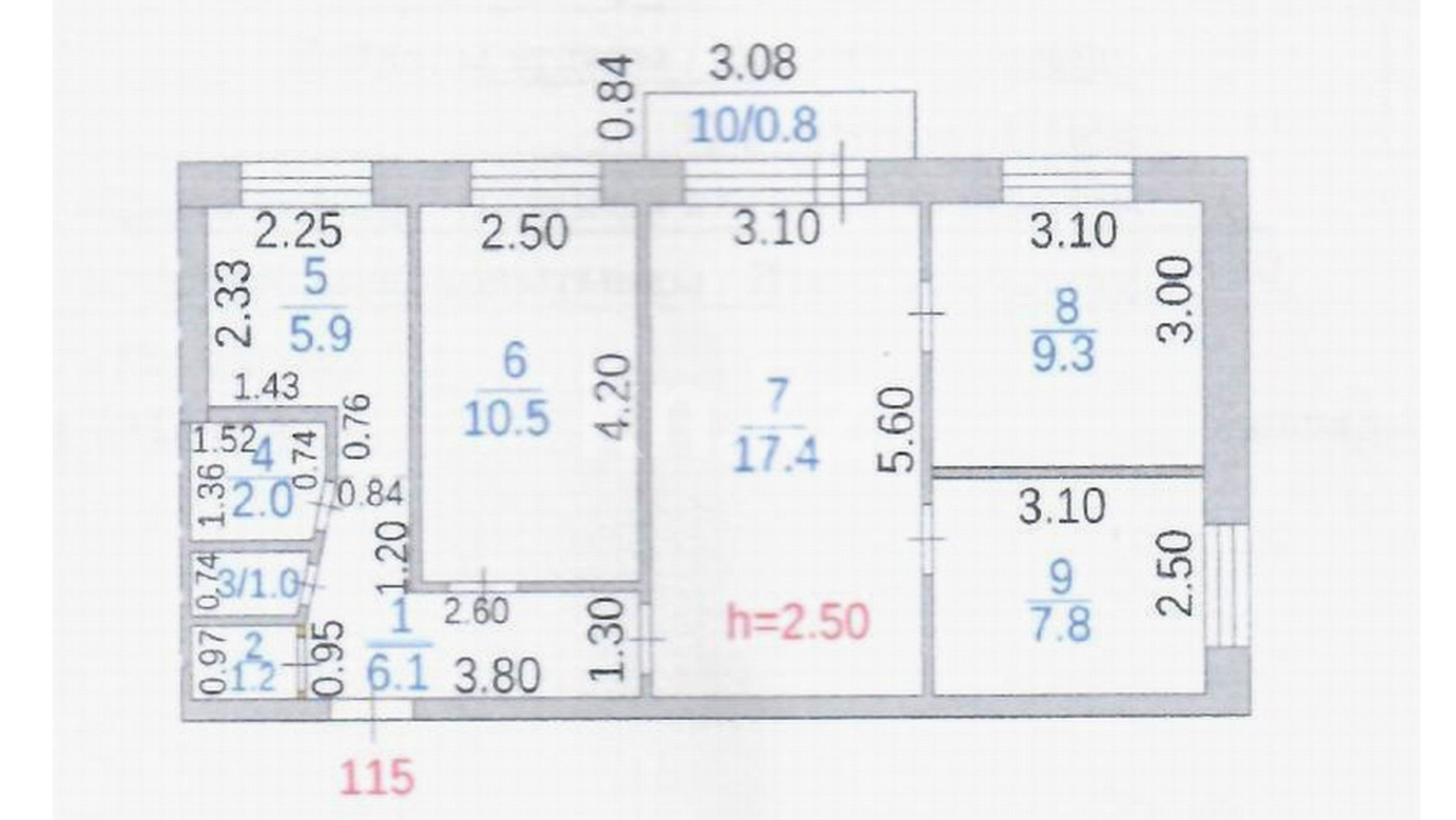 Продажа 4-комнатной квартиры, 62 м², пр. Республики, дом  38 - Продажа  четырехкомнатных квартир в Караганде фото 13 из 13