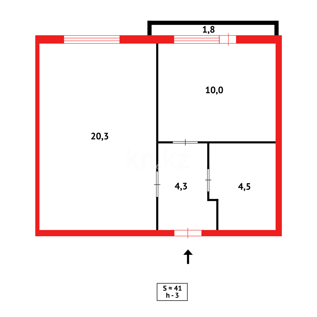 Продажа 2-комнатной квартиры, 40 м², ул. Муканова - Продажа квартир в Караганде фото 10 из 10