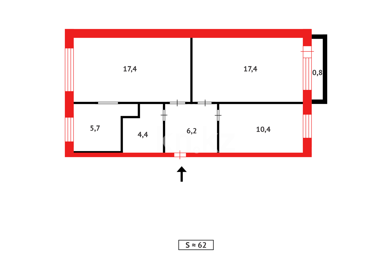 Продажа 3-комнатной квартиры, 62 м² - Продажа квартир в Балхаше фото 14 из 14