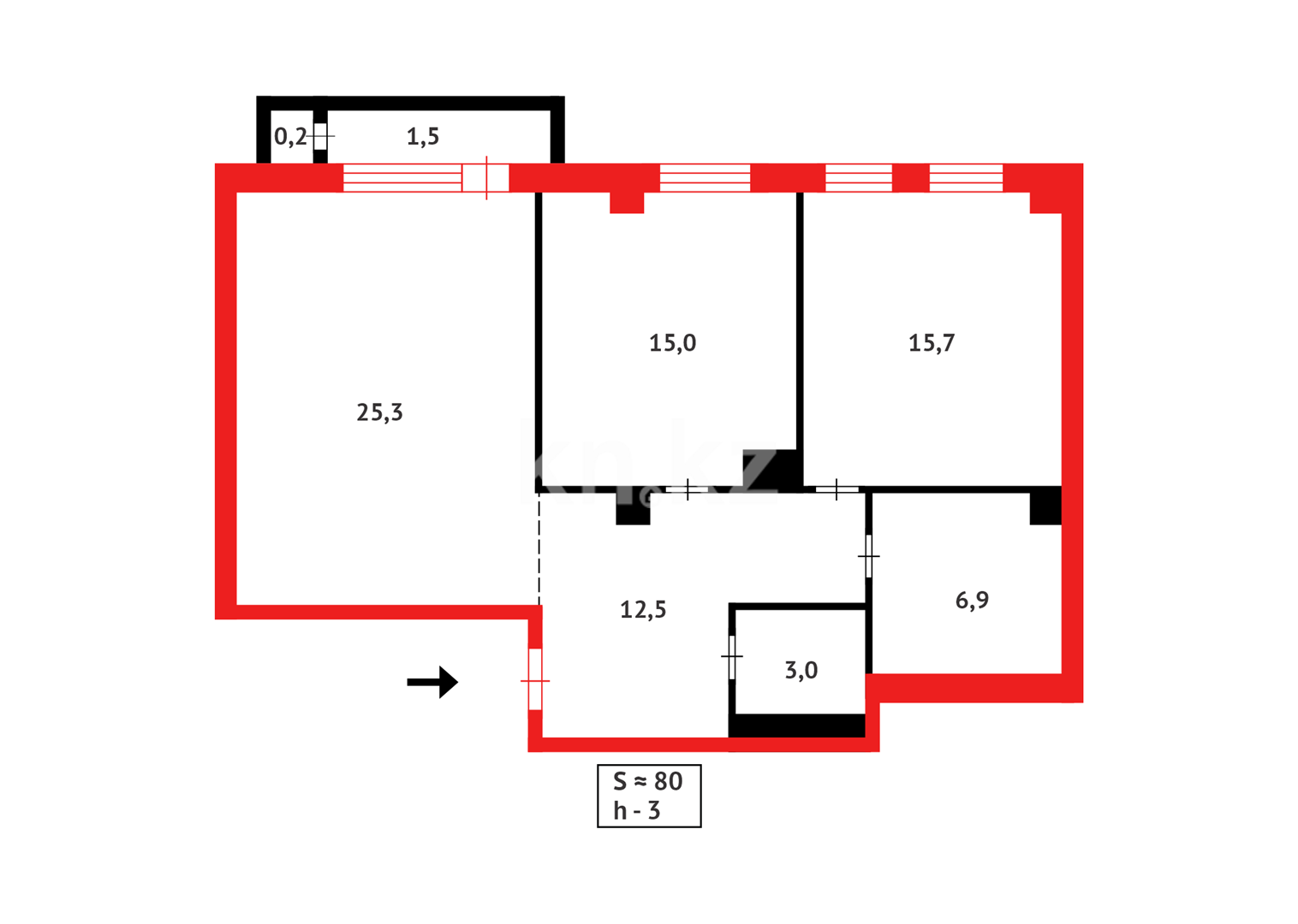 Продажа 2-комнатной квартиры, 80 м² - Продажа  двухкомнатных квартир в новостройках Астаны фото 12 из 12
