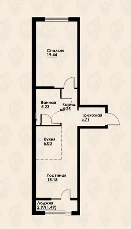 Продажа 2-комнатной квартиры, 56.65 м² в Алматы