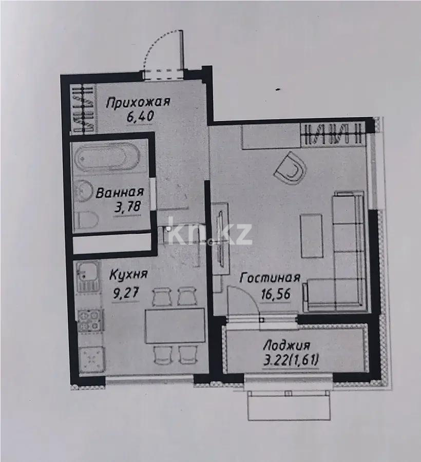 Продажа 1-комнатной квартиры, 39.24 м², ул. Е-430, дом  1 стр в Астане