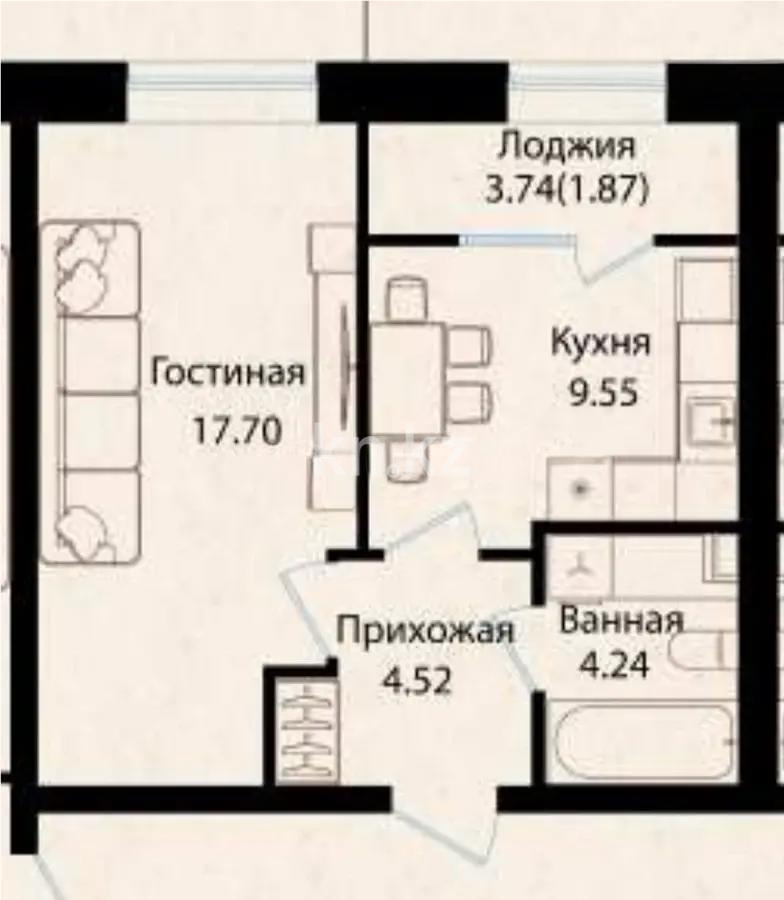 Продажа 1-комнатной квартиры, 38 м², ул. Айтматова, дом  79/1 - Продажа квартир в Казахстане фото 1 из 1