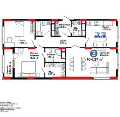 Продажа 3-комнатной квартиры, 104.27 м² - Продажа квартир в Астане - страница 11 фото 1 из 1