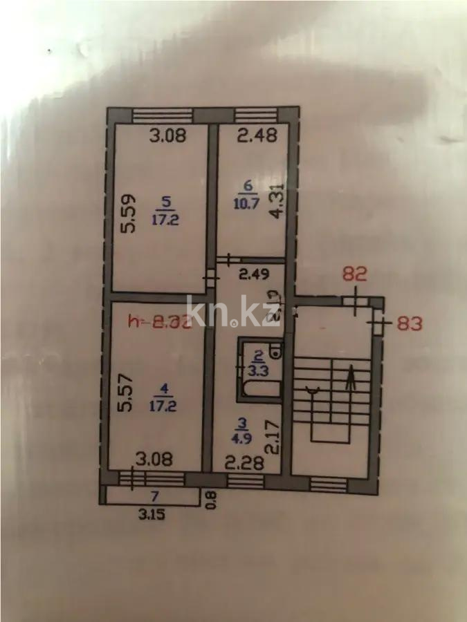 Продажа 3-комнатной квартиры, 62 м², 3 мкр-н, дом  6 - Продажа  трехкомнатных квартир в Абае фото 5 из 5