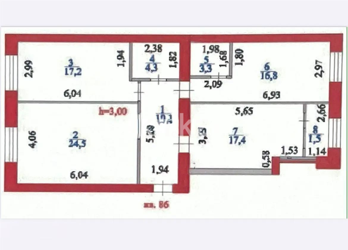 Продажа 3-комнатной квартиры, 95.1 м², ул. Е-15, дом  16 - Продажа  трехкомнатных квартир в новостройках Астаны фото 1 из 1