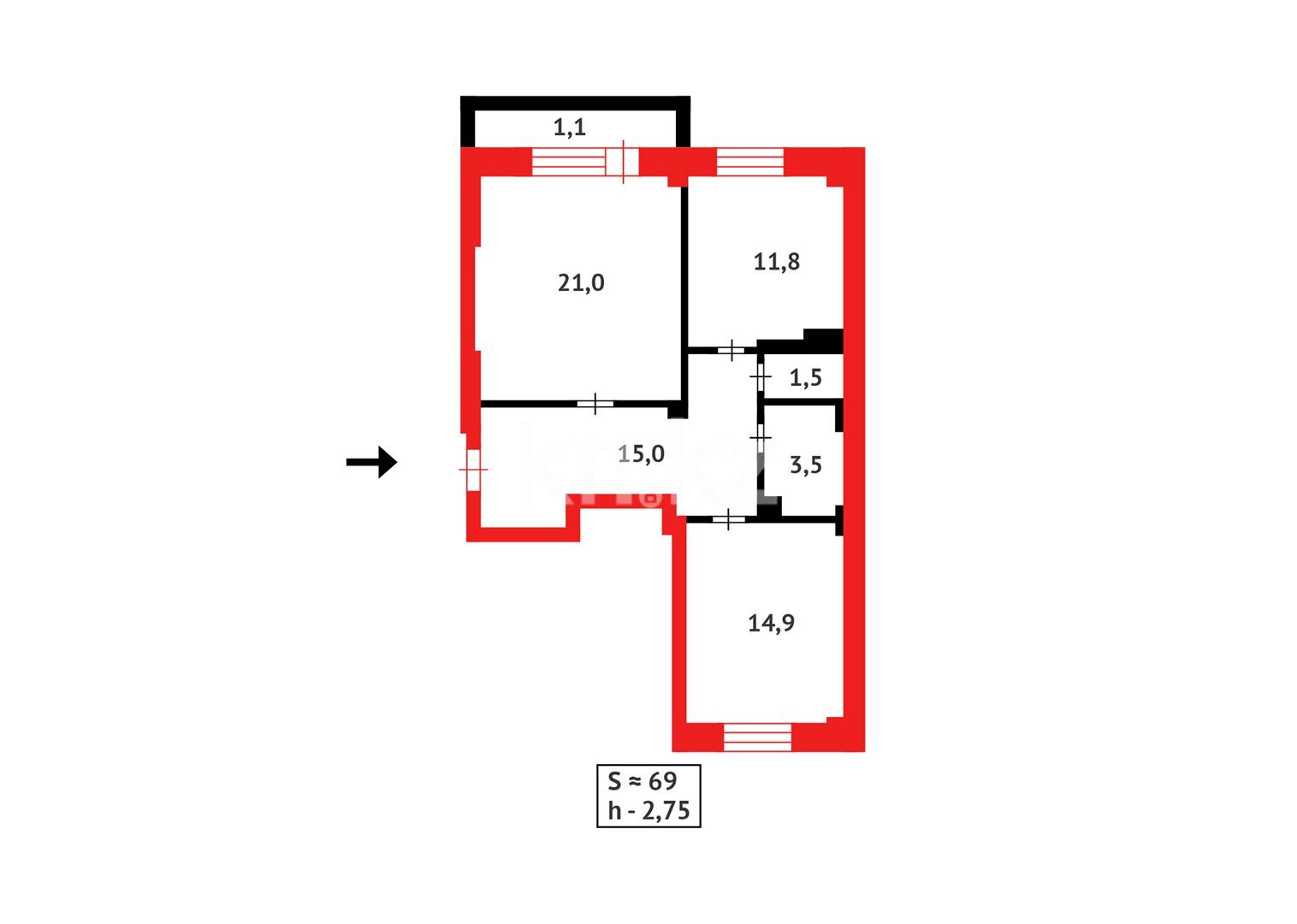 Продажа 2-комнатной квартиры, 68 м² в Астане - фото 21