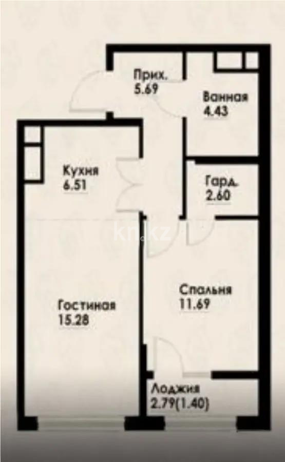 Продажа 2-комнатной квартиры, 47.6 м², ул. Макатаева, дом  129/1 - Продажа  двухкомнатных квартир в Алматы без посредников с фото фото 1 из 1