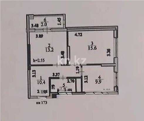 Продажа 2-комнатной квартиры, 55.9 м² - Продажа двухкомнатных квартир в блочном доме в Астане фото 1 из 1