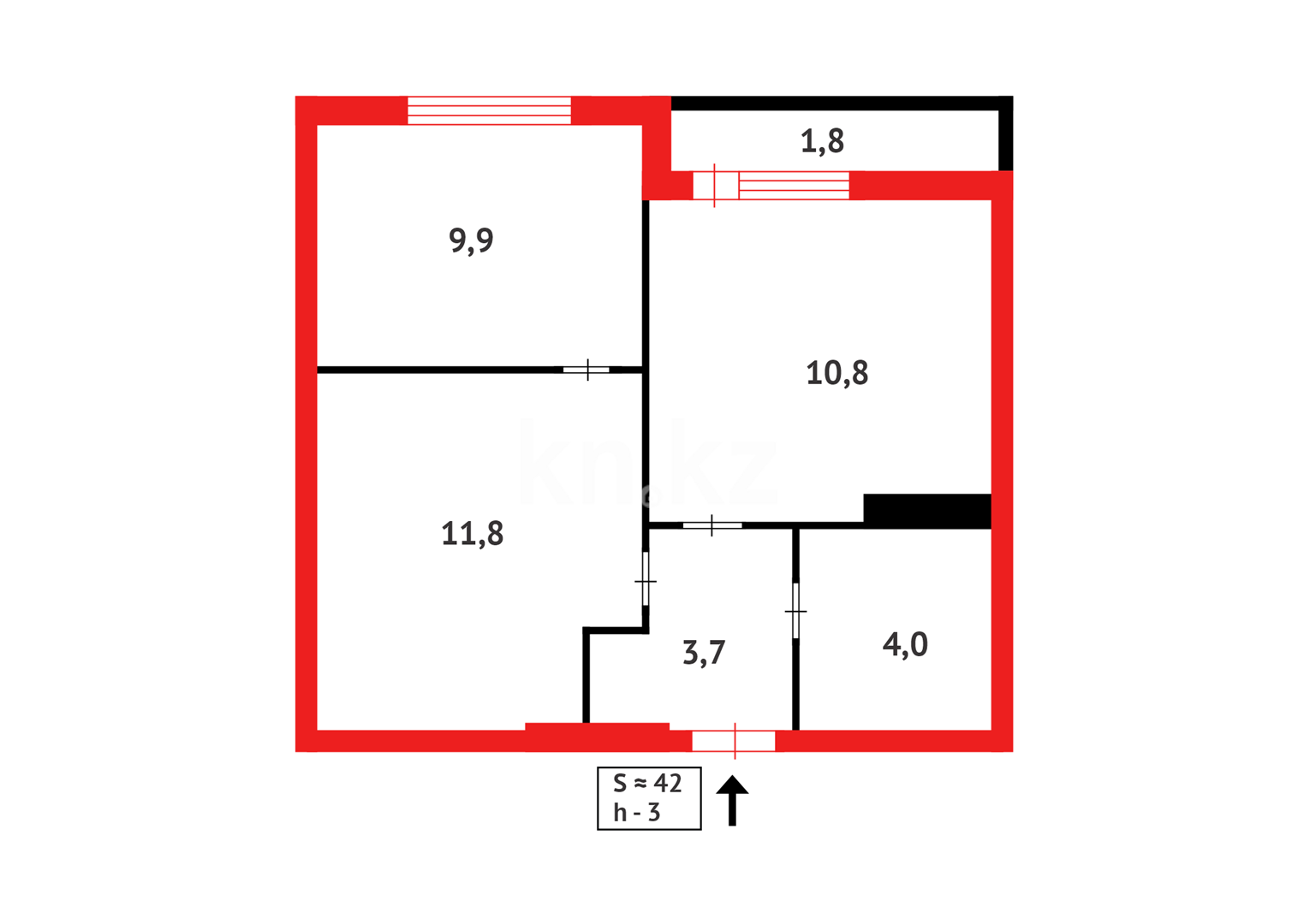 Продажа 2-комнатной квартиры, 42 м², ул. Е-36 в Астане - фото 10 Продажа 2-комнатной квартиры, 42 м², ул. Е-36 в Астане - фото 10
