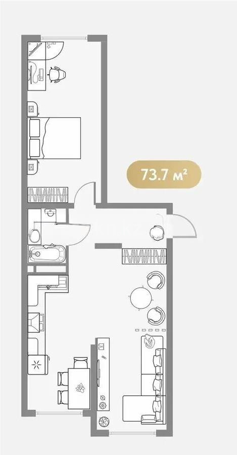 Продажа 2-комнатной квартиры, 73.7 м², мкр. Шугыла, дом  340/41 - Продажа квартир в новостройках Алматы без посредников фото 1 из 1