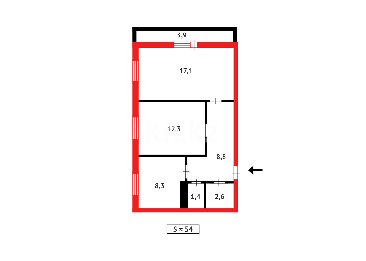Продажа 2-комнатной квартиры, 53 м² - Продажа квартир в панельном доме в Темиртау фото 7 из 7