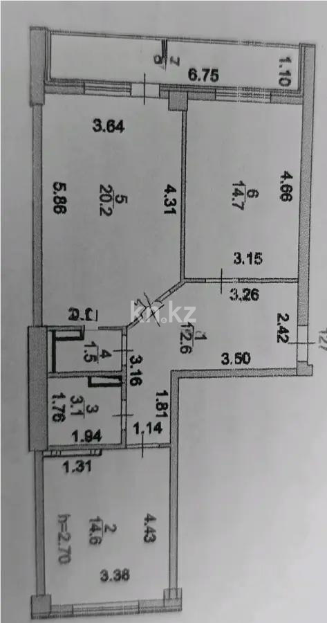 Продажа 2-комнатной квартиры, 71 м² в Астане