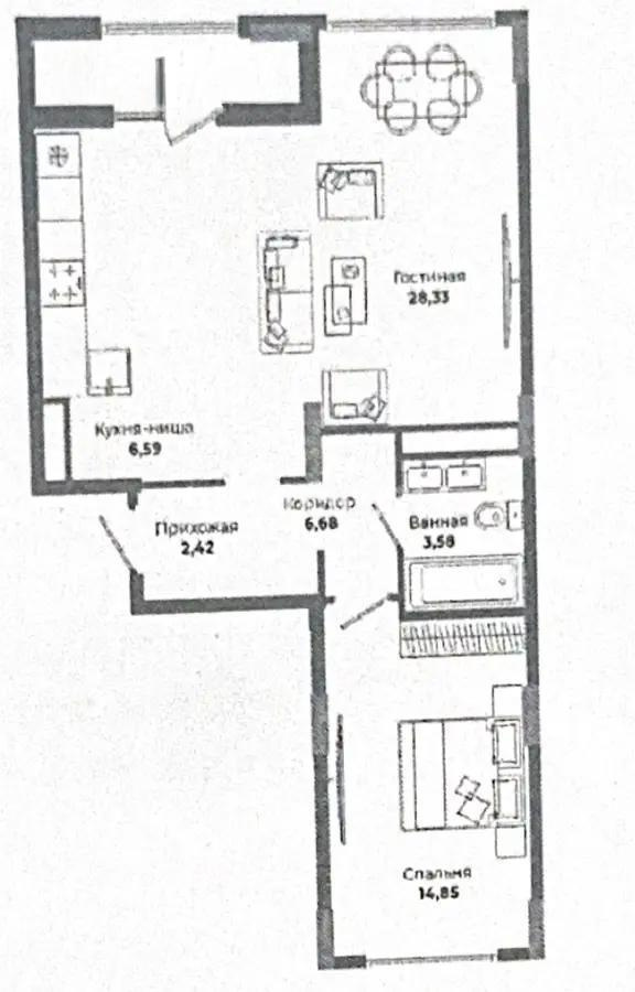 Продажа 2-комнатной квартиры, 64.5 м², ул. Сыганак, дом  4 стр - Продажа квартир в новостройках Астаны без посредников с фото фото 1 из 1