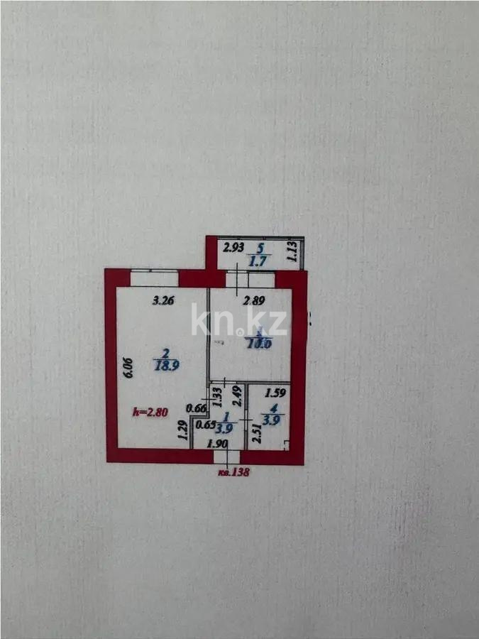 Продажа 1-комнатной квартиры, 38.4 м², ул. Байтурсынова, дом  18 - Продажа квартир в новостройках Астаны с фото фото 1 из 1