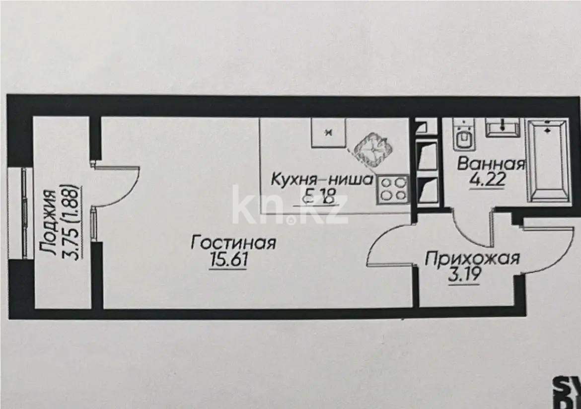 Продажа 1-комнатной квартиры, 30.08 м², ул. Ашимова, дом  1/5б - Продажа квартир в Алматы фото 1 из 1