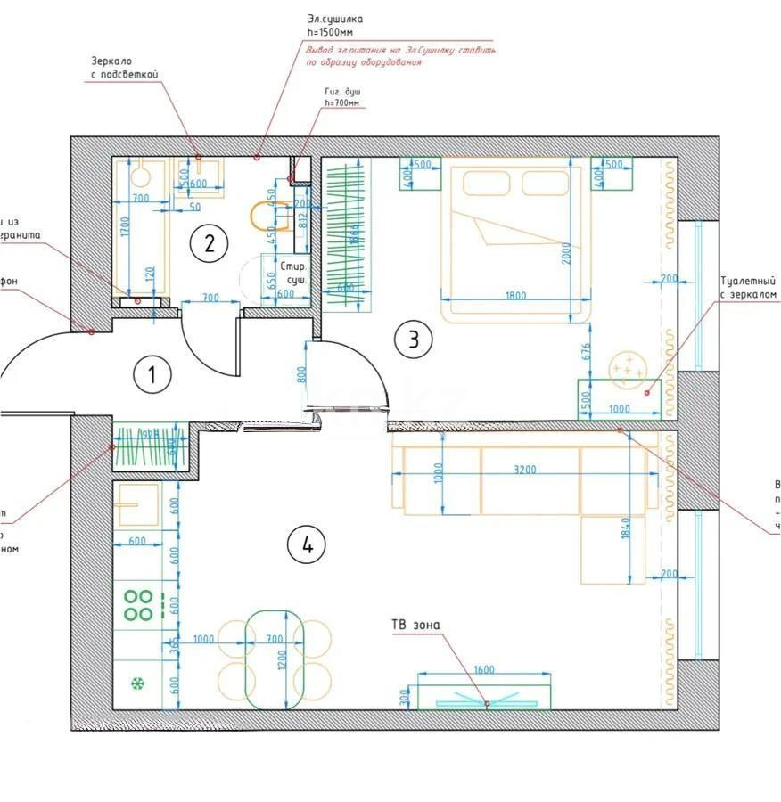 Продажа 2-комнатной квартиры, 43 м², ул. Жошы хана, дом  17 - Продажа  двухкомнатных квартир в Астане без посредников с фото фото 1 из 1