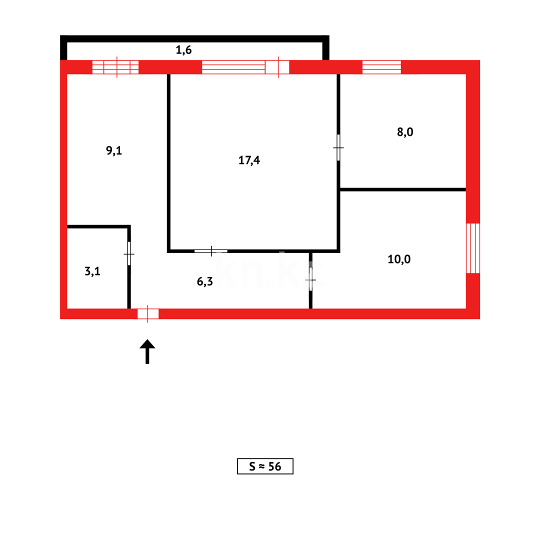Продажа 3-комнатной квартиры, 54 м², пр. Мира в Темиртау - фото 16