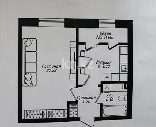 Продажа 1-комнатной квартиры, 39 м² - Продажа однокомнатных квартир от собственников в Астане - страница 4 фото 1 из 1