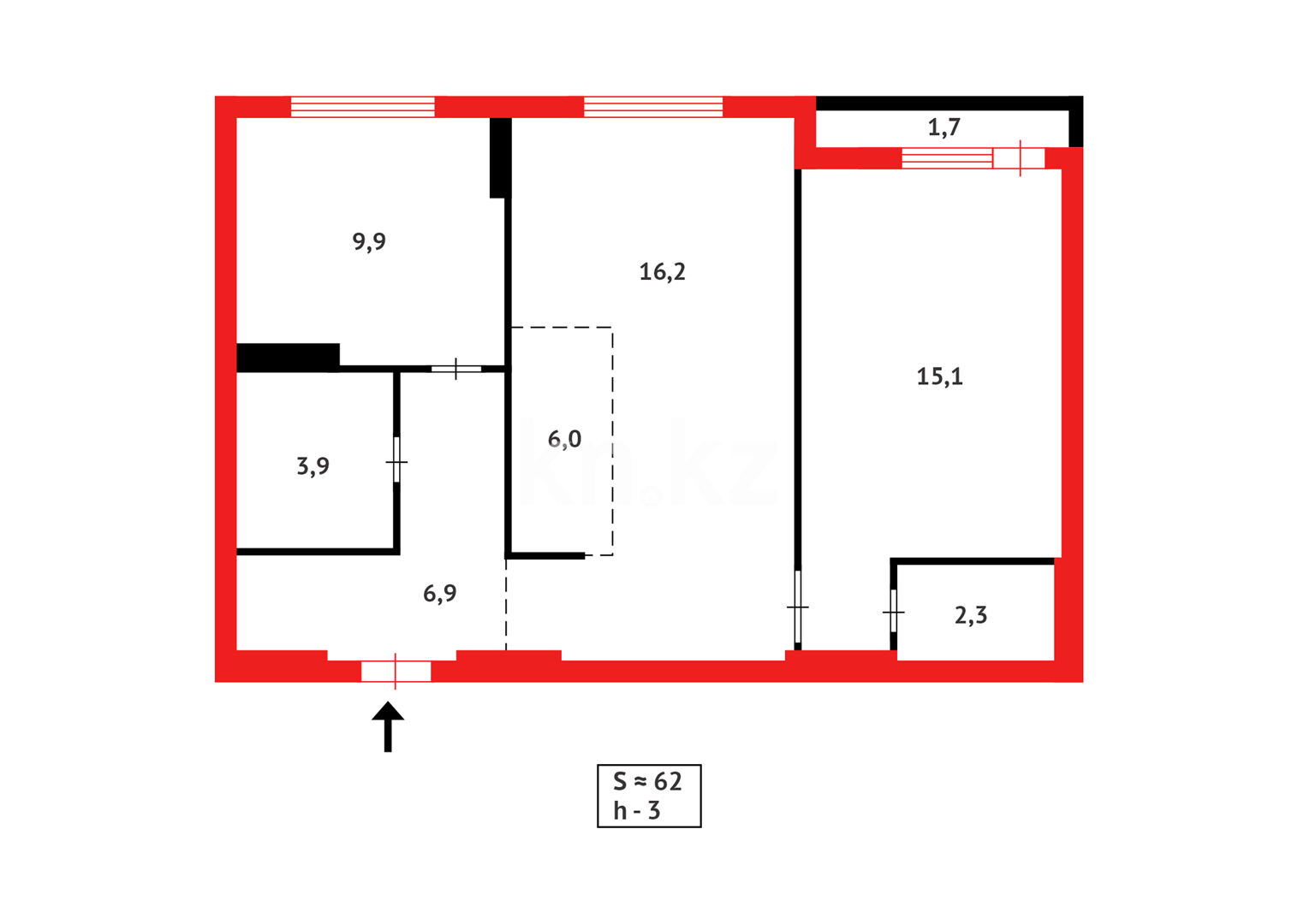 Продажа 3-комнатной квартиры, 62 м², ул. Е-36 в Астане - фото 5