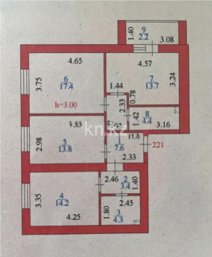 Продажа 3-комнатной квартиры, 81 м², ул. Бокейхана, дом  15/1 - Продажа квартир в Казахстане фото 8 из 8