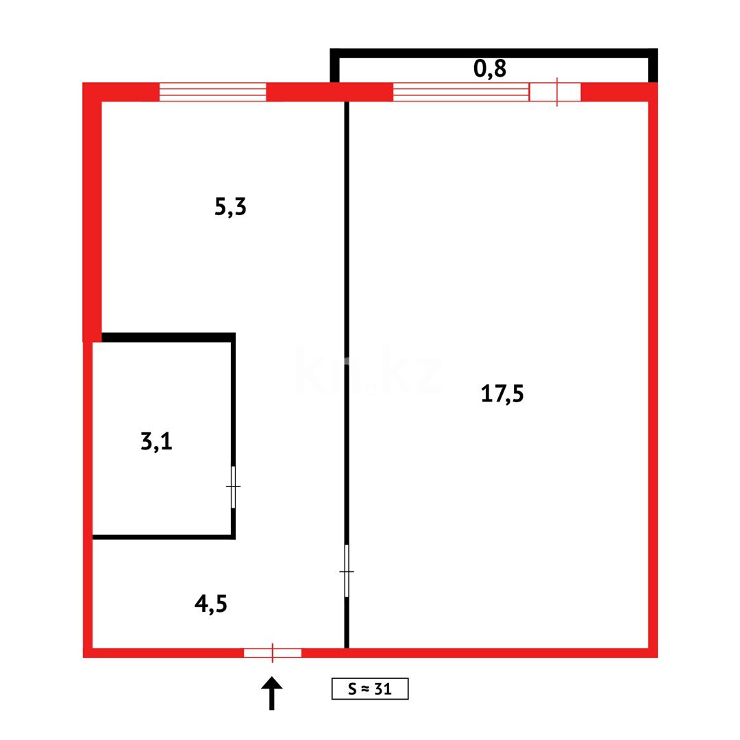 Продажа 1-комнатной квартиры, 31 м² в Темиртау - фото 9