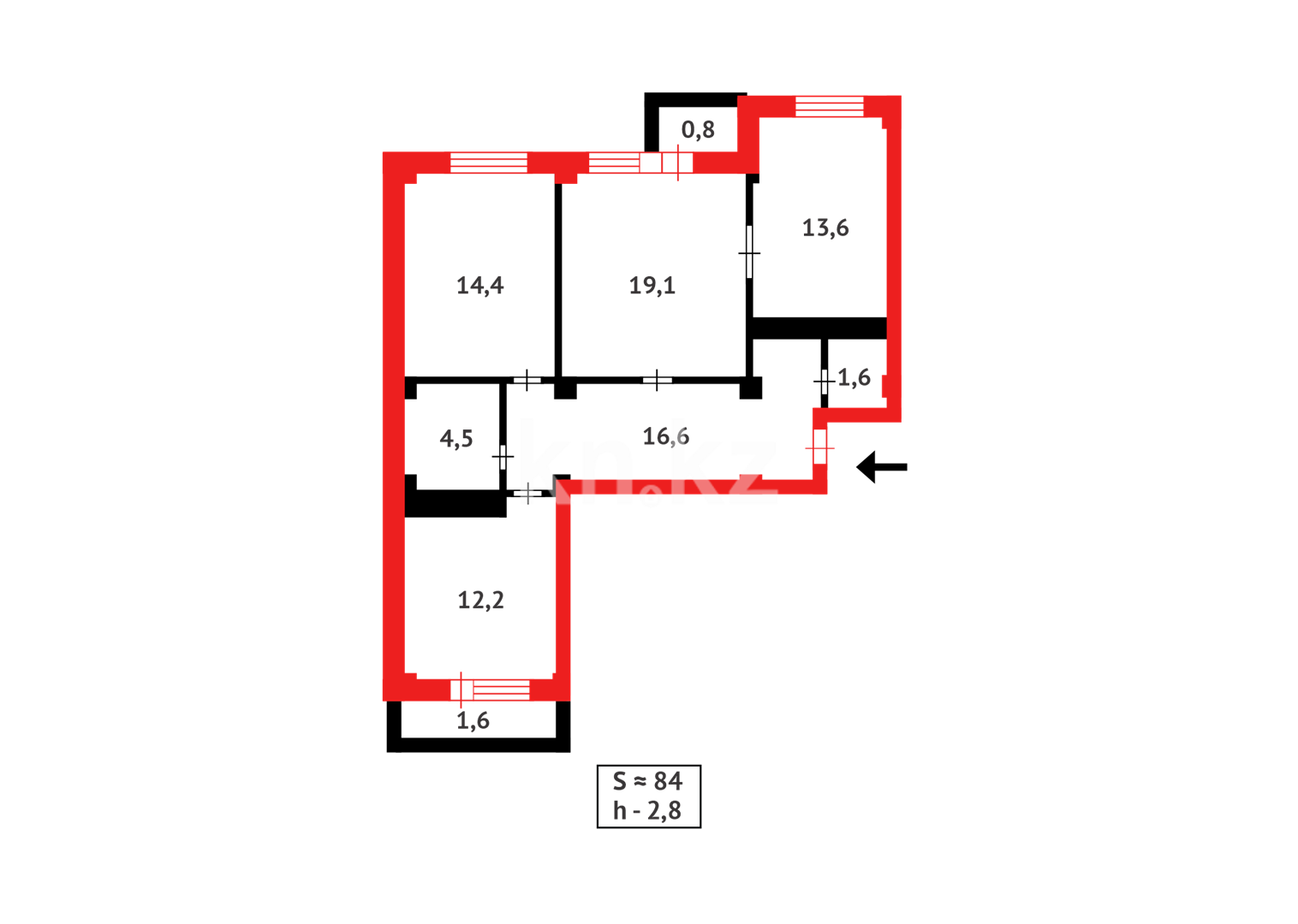 Продажа 3-комнатной квартиры, 84 м² - Продажа  трехкомнатных квартир в новостройках Астаны - страница 76 фото 12 из 12