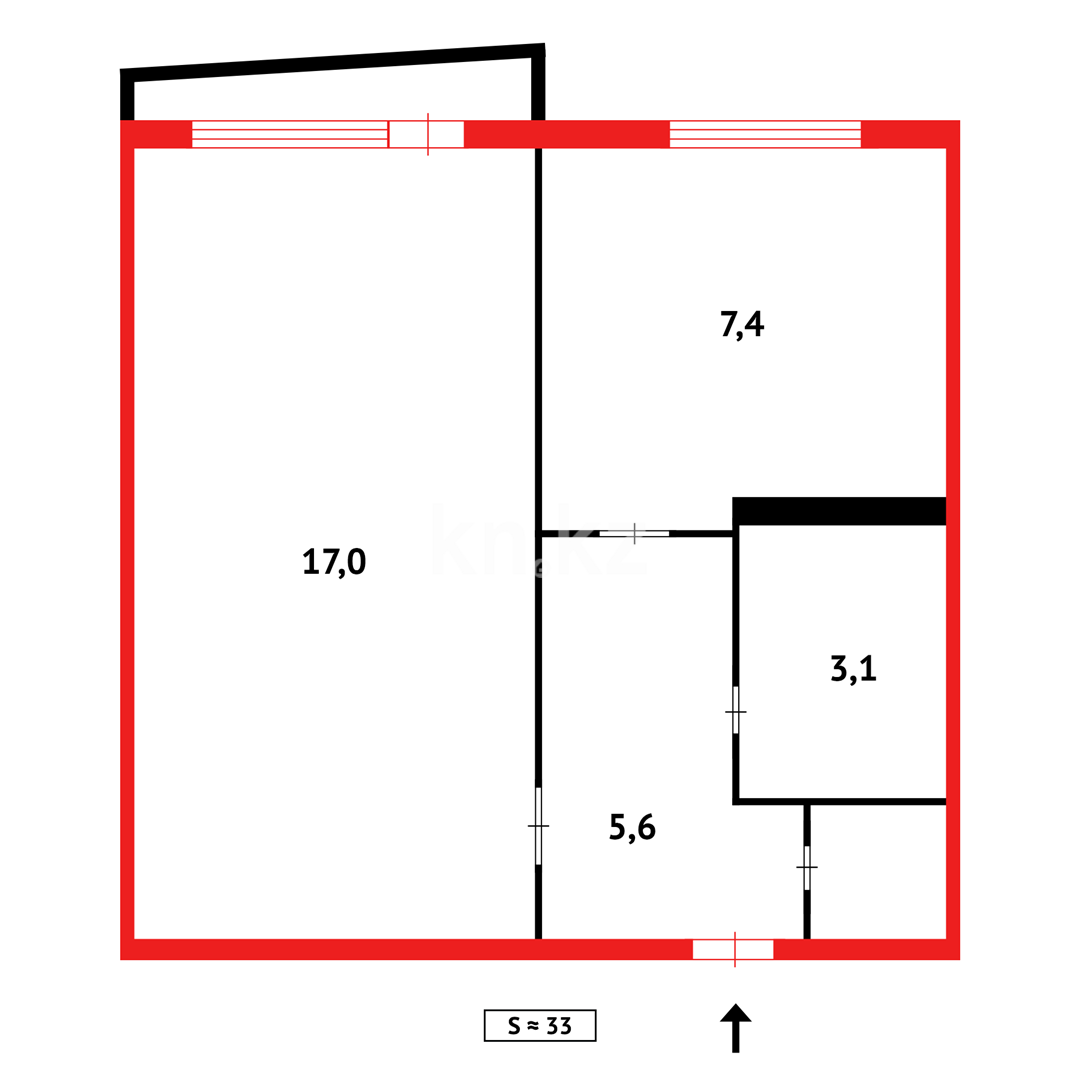 Продажа 1-комнатной квартиры, 34 м², мкр-н 8 - Продажа  однокомнатных квартир в Темиртау фото 14 из 14