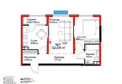 Продажа 2-комнатной квартиры, 52.9 м², ул. Момышулы, дом  11/14а - Продажа квартир в Алматы без посредников с фото фото 1 из 1