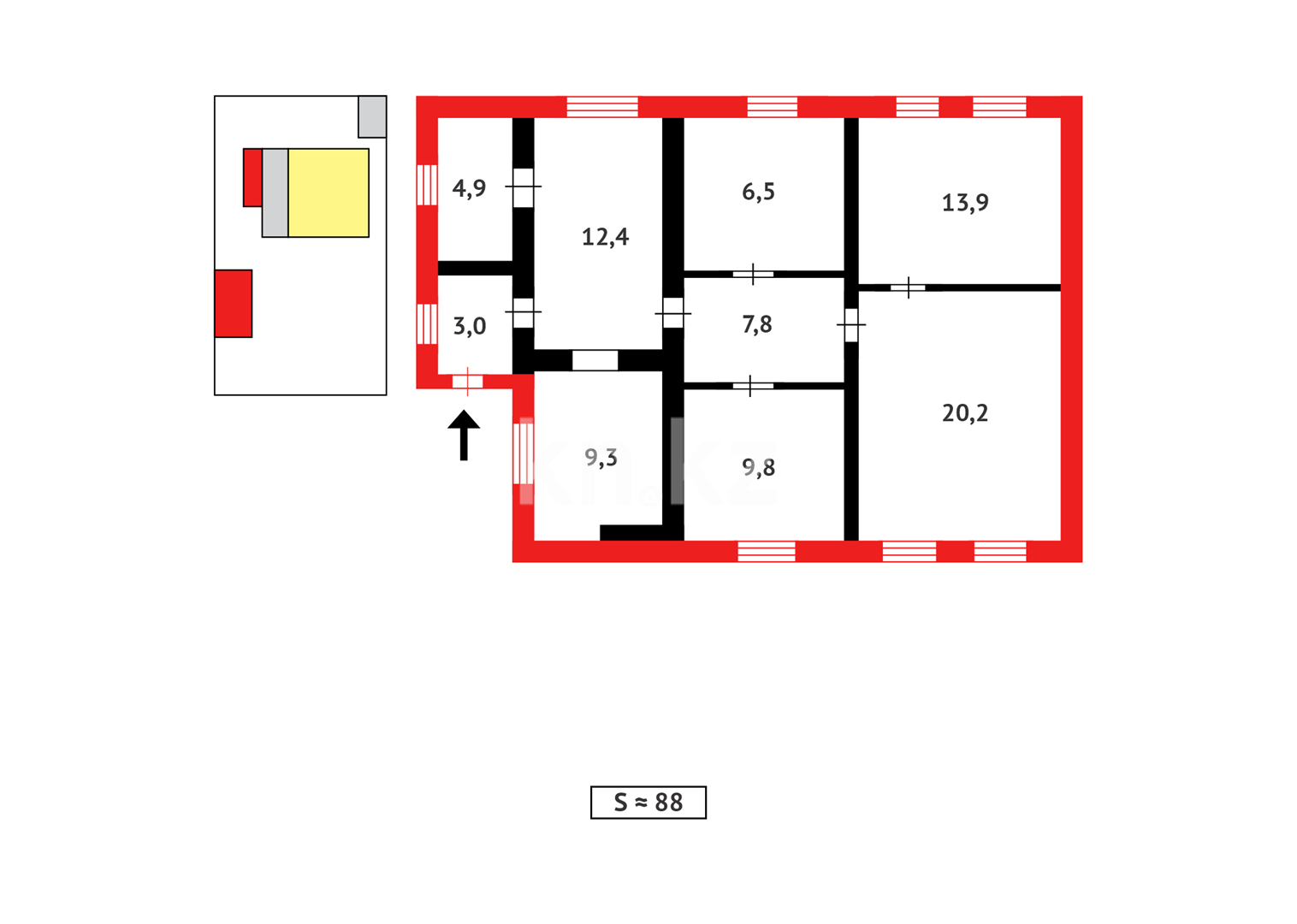 Продажа 4-комнатного дома, 88 м² - Продажа домов, коттеджей в Городе Караганды фото 20 из 20
