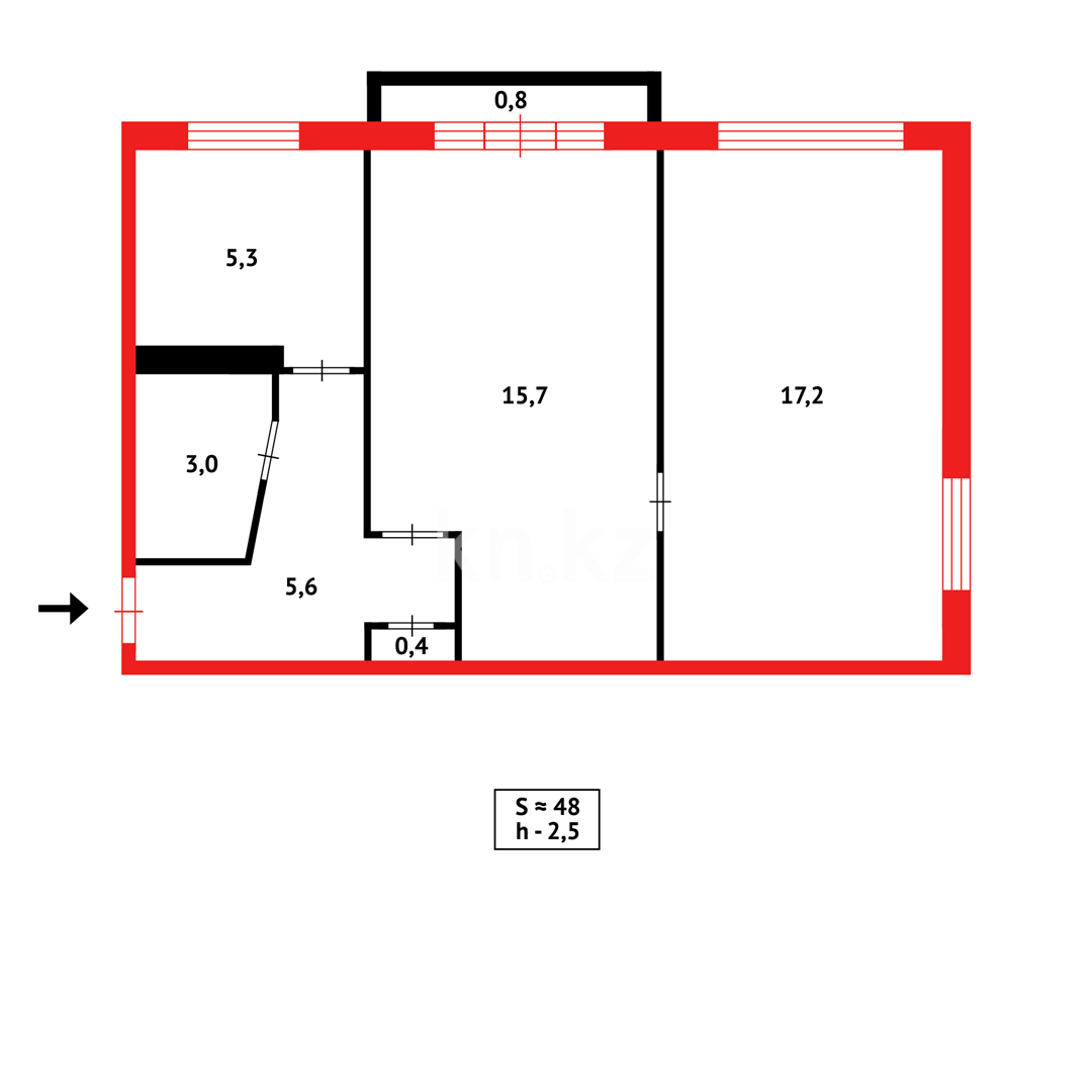 Продажа 2-комнатной квартиры, 48 м², мкр-н 7-й, дом  20 в Темиртау - фото 11