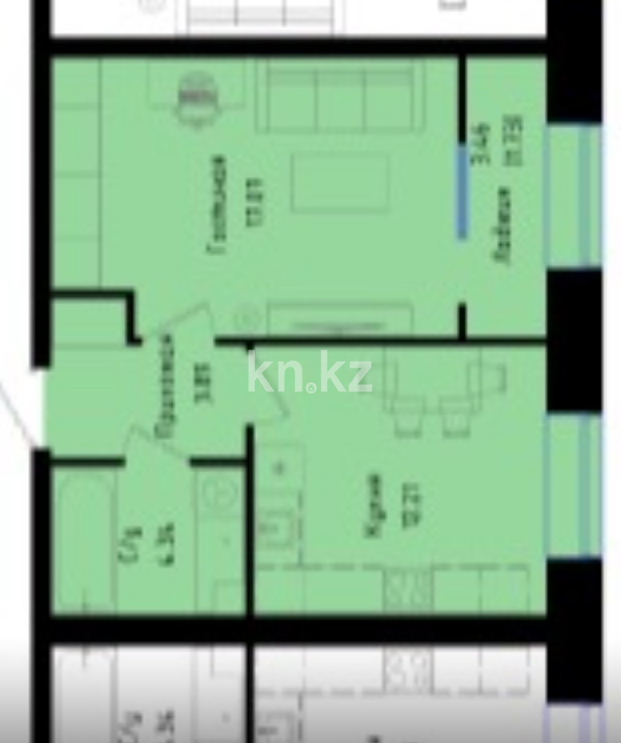 Продажа 1-комнатной квартиры, 40 м² - Продажа  однокомнатных квартир в новостройках Астаны - страница 12 фото 1 из 7