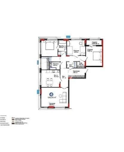 Продажа 4-комнатной квартиры, 136.6 м² в Астане