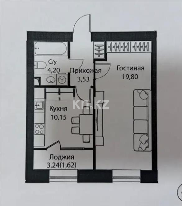 Продажа 1-комнатной квартиры, 39.4 м², ул. Жошы хана, дом  12/3 в Астане