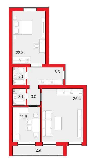 Продажа 2-комнатной квартиры, 81 м², ул. Е-810, дом  2/21 - Продажа  двухкомнатных квартир в новостройках Астаны без посредников с фото фото 1 из 1