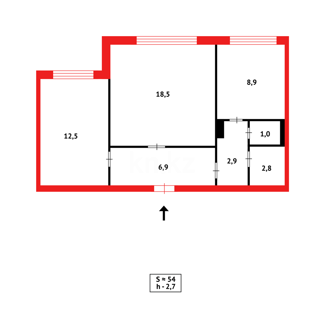 Продажа 2-комнатной квартиры, 54 м² в Караганде - фото 16