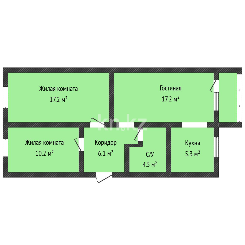 Продажа 3-комнатной квартиры, 61.6 м² - Продажа квартир в Казахстане - страница 5 фото 10 из 12