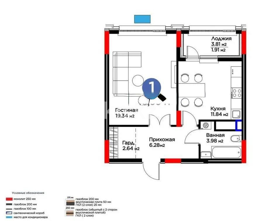 Продажа 1-комнатной квартиры, 46 м² - Продажа однокомнатных квартир в Астане - страница 29 фото 1 из 1