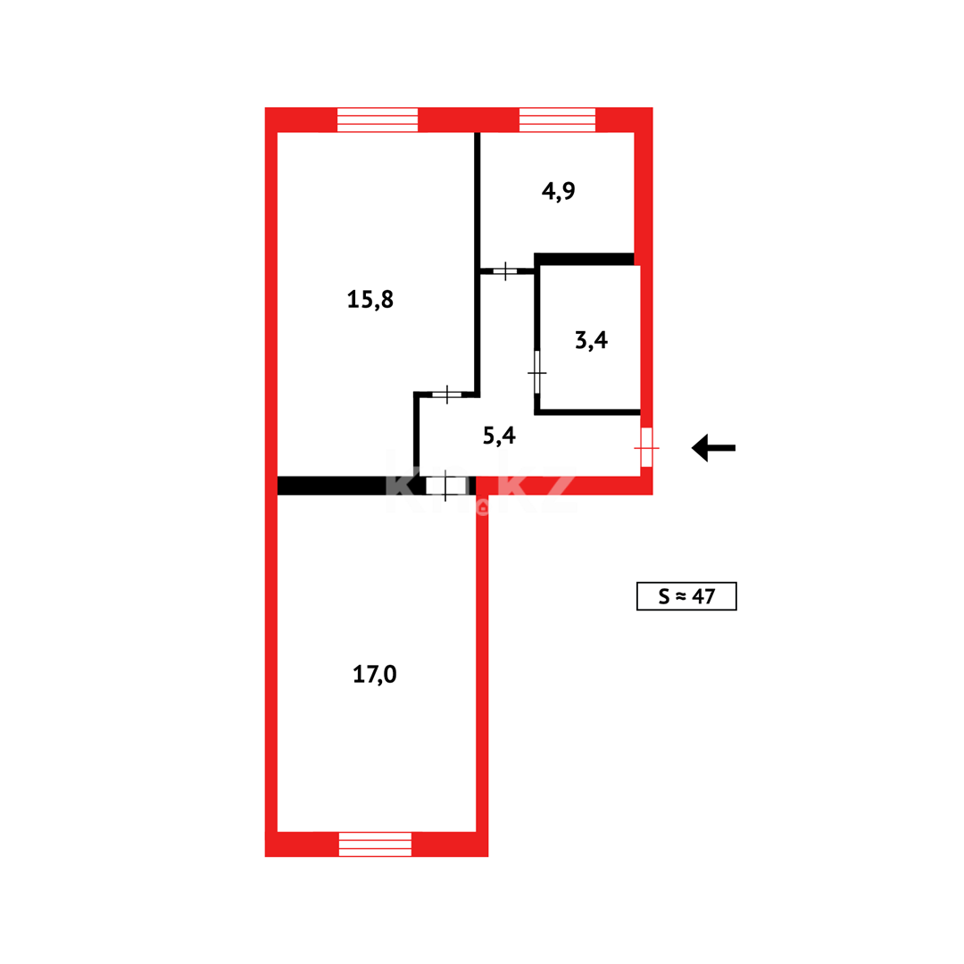 Продажа 2-комнатной квартиры, 49 м², 13-й мкр. в Караганде - фото 12