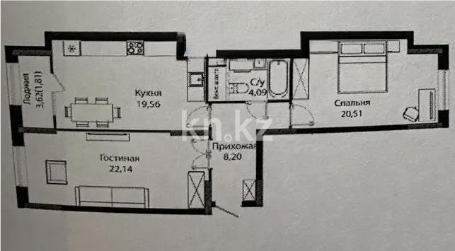Продажа 2-комнатной квартиры, 76.31 м², ул. Бухар жырау, дом  12/2 - Продажа  двухкомнатных квартир в новостройках Астаны фото 1 из 1